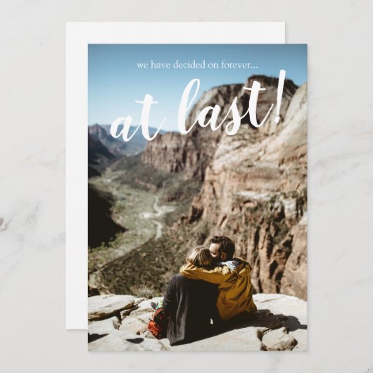 Moderne, rustikale Foto-Engagement-Partei Einladung (Vorne/Hinten)