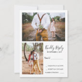 Moderne rustikale Foto Hochzeit RSVP Einladung (Vorderseite)