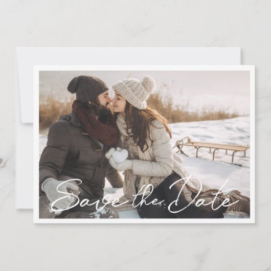 Moderne Rustikale Foto Hochzeit Save The Date (Vorderseite)