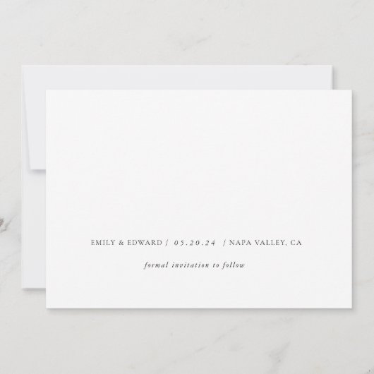 Moderne Rustikale Foto Hochzeit Save The Date (Rückseite)