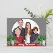 Moderne rustikale Foto Personalisierte Weihnachtsk Feiertagskarte (Stehend Vorderseite)