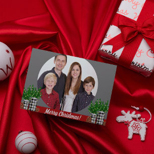 Moderne rustikale Foto Personalisierte Weihnachtsk Feiertagskarte