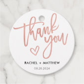 Moderne rustikale Gastgeschenk Hochzeit Geschenkanhänger (Vorderseite)