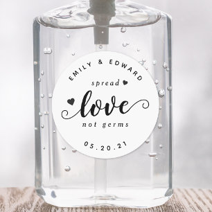 Moderne Rustikale Gastgeschenk Hochzeit Hand Sanit Runder Aufkleber