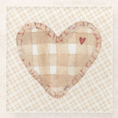 Moderne rustikale, geistliche Herzklopfen Stil Tar Glasuntersetzer (Vorderseite)