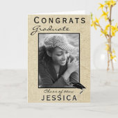 Moderne rustikale Glückwunsch Graduate Abschluss F Karte (Gelbe Blume)