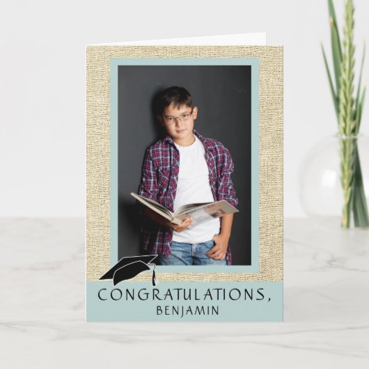 Moderne rustikale Glückwünsche Abschluss Foto Karte (Vorderseite)