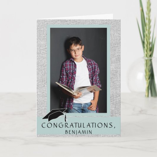 Moderne rustikale Glückwünsche Abschluss Foto Karte (Vorderseite)