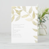 Moderne Rustikale Goldene Blätter Botanische Hochz Einladung (Stehend Vorderseite)