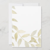 Moderne Rustikale Goldene Blätter Botanische Hochz Einladung (Rückseite)