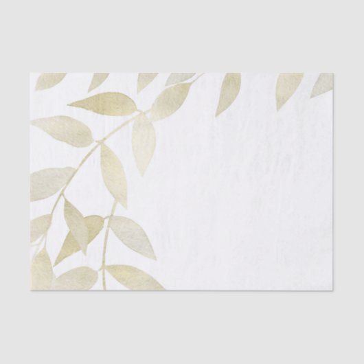 Moderne Rustikale Goldene Blätter Botanische Hochz Seidenpapier (Vorderseite)