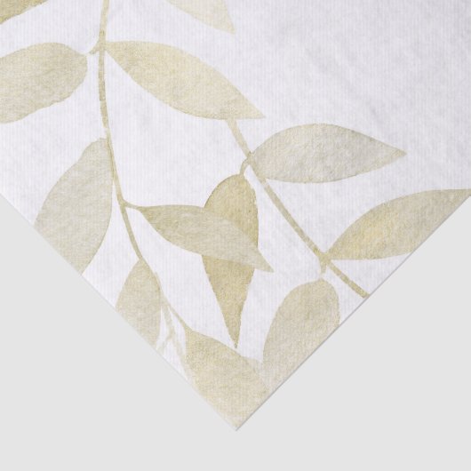 Moderne Rustikale Goldene Blätter Botanische Hochz Seidenpapier (Ausschnitt)