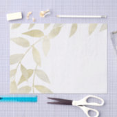 Moderne Rustikale Goldene Blätter Botanische Hochz Seidenpapier (Handwerk)