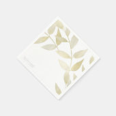 Moderne Rustikale Goldene Blätter Botanische Hochz Serviette (Ecke)