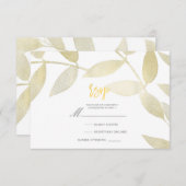 Moderne Rustikale Goldene Blätter Botanische UAWG RSVP Karte (Vorne/Hinten)