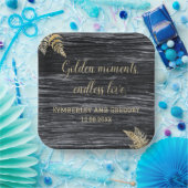 Moderne rustikale Goldene Momente Endlose Liebe Ho Pappteller (Party)