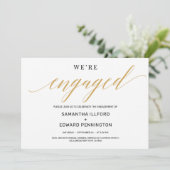 Moderne rustikale Goldtypografie Schriftart Verlob Einladung (Stehend Vorderseite)