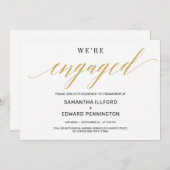 Moderne rustikale Goldtypografie Schriftart Verlob Einladung (Vorne/Hinten)