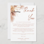 Moderne Rustikale Gras Bohemisch Terracotta Hochze Dankeskarte (Vorderseite)