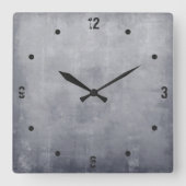 Moderne rustikale Grau abstrakt Quadratische Wanduhr (Vorderseite)