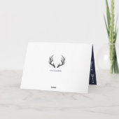 Moderne rustikale Grau & Navy Deer & Arrow Vielen Dankeskarte (Rückseite)