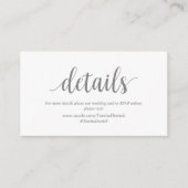 Moderne rustikale, graue Farbe, Details zur Hochze Begleitkarte (Vorderseite)