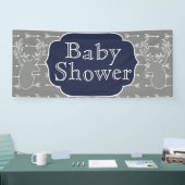 Moderne rustikale Graue Hirsche und weiße Pfeile Banner (Messe)