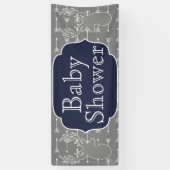 Moderne rustikale Graue Hirsche und weiße Pfeile Banner (Vertikal)