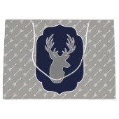 Moderne rustikale Graue Hirsche und weiße Pfeile Große Geschenktüte (Vorderseite)