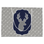 Moderne rustikale Graue Hirsche und weiße Pfeile Große Geschenktüte (Rückseite)