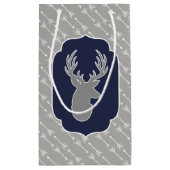 Moderne rustikale Graue Hirsche und weiße Pfeile Kleine Geschenktüte (Rückseite)