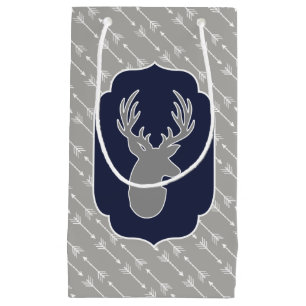 Moderne rustikale Graue Hirsche und weiße Pfeile Kleine Geschenktüte