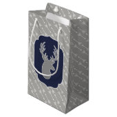 Moderne rustikale Graue Hirsche und weiße Pfeile Kleine Geschenktüte (Vorderseite Schrägansicht)