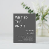 Moderne rustikale, graue Hochzeitserklärung Postkarte (Stehend Vorderseite)