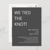Moderne rustikale, graue Hochzeitserklärung Postkarte (Vorne/Hinten)