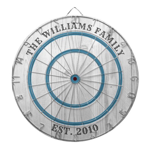 Moderne Rustikale Graue Holzfamilie Dartscheibe (vorne)