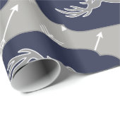 Moderne rustikale graue Rotwild u. weiße Pfeile Geschenkpapier (Rolleneckpunkt)