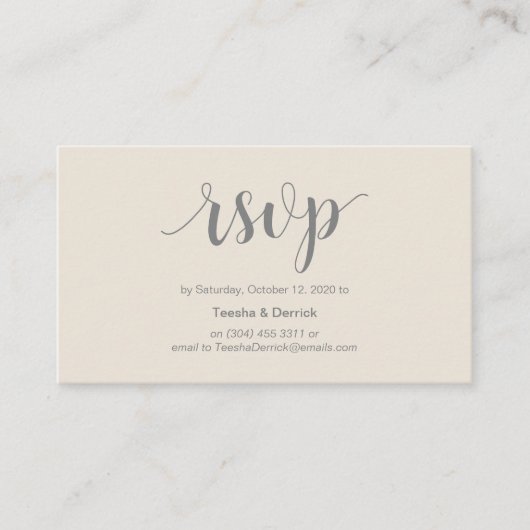 Moderne rustikale, graue und cremige, online UAWG Begleitkarte (Vorderseite)