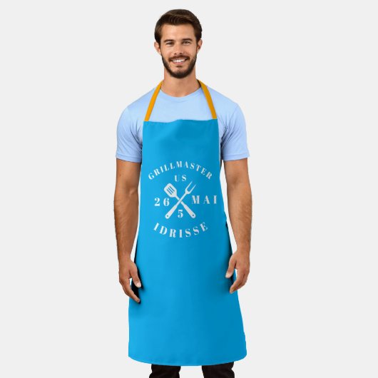 Moderne Rustikale GRILLMEISTER Individuelle Coole Schürze (Getragen)
