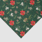 Moderne rustikale grüne Botanische Blumenweihnacht Seidenpapier (Ausschnitt)