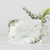 Moderne rustikale Grünpflanzen Blätter und Imitate Dankeskarte (Stehend Vorderseite)