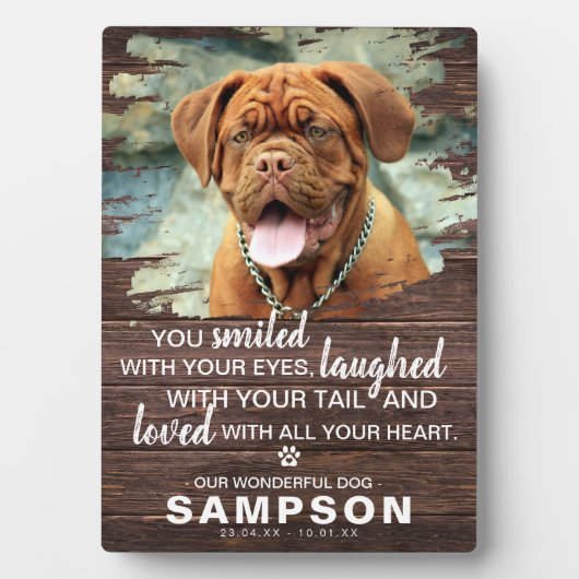 Moderne rustikale Haustier-Gedenkstätte | FOTO Fotoplatte (Vorderseite)