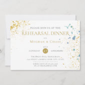 Moderne rustikale, hellblaue Spritzer Einladung (Vorderseite)