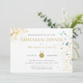 Moderne rustikale, hellblaue Spritzer Einladung (Stehend Vorderseite)