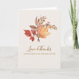 Moderne Rustikale Herbst Boho Blumenhochzeit Dankeskarte