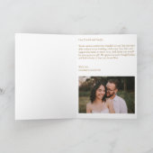 Moderne Rustikale Herbst Boho Blumenhochzeit  Dankeskarte (Innenseite)