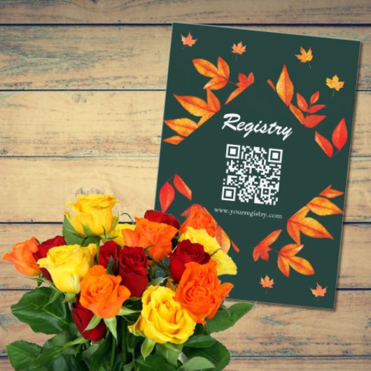 Moderne Rustikale Herbstausführung führt Brautpart Begleitkarte