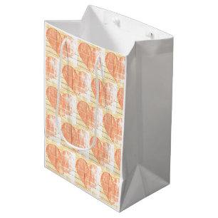 moderne rustikale Herz-Geschenktasche Mittlere Geschenktüte