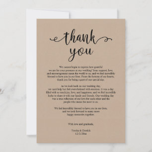 Moderne Rustikale Hochzeit Danke, Brown Kraft Card Dankeskarte