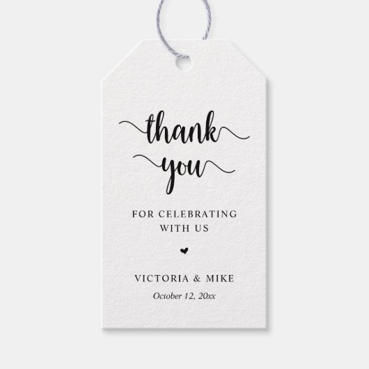 Moderne Rustikale, Hochzeit Danke, Geschenk Geschenkanhänger (Vorderseite)